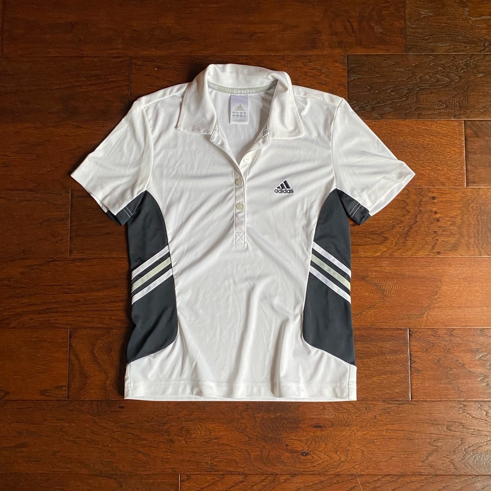 Black and White Adidas Button-Up Sports Jersey